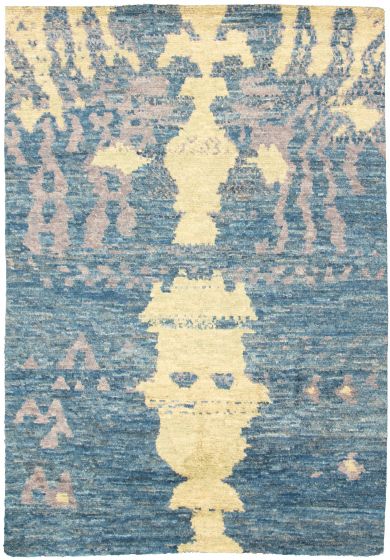 Pakistani Abstract Lahore Legacy 6'5" x 9'3" Hand-knotted Wool Rug 