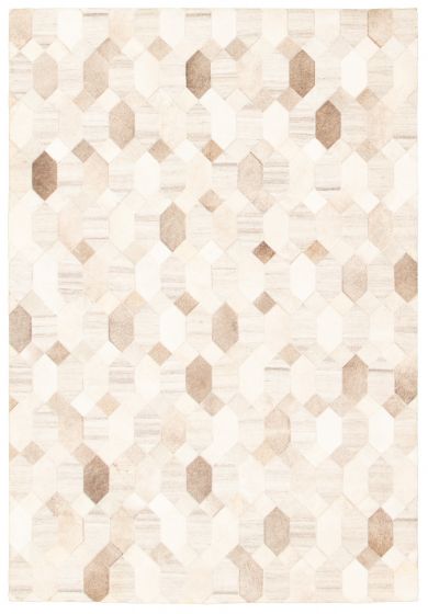 Argentina Cowhide Patchwork 4'0" x 6'0" Handmade Leather Rug 