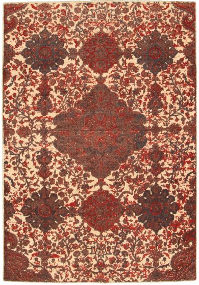 Indian Galleria 4'11" x 7'3" Hand Loomed Wool Rug 