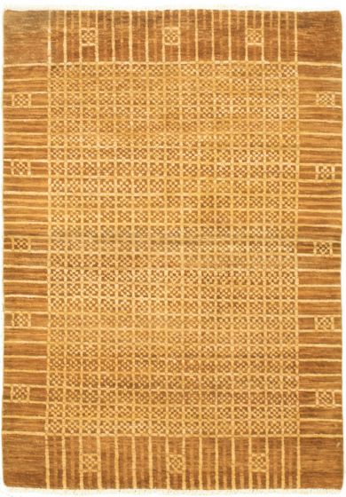Pakistani Peshawar Ziegler 4'1" x 5'10" Hand-knotted Wool Rug 