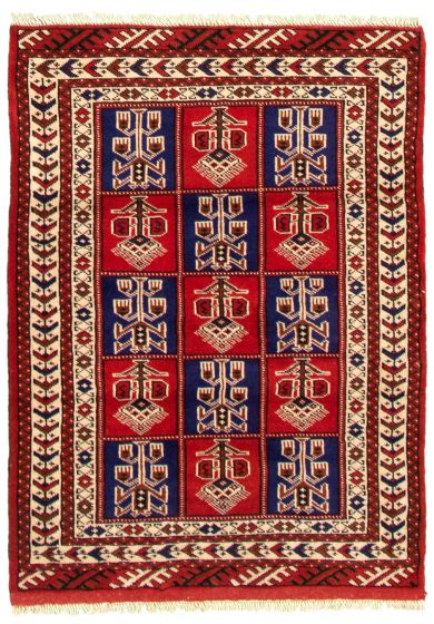 Turkmenistan Turkman 3'6" x 4'11" Hand-knotted Wool Rug 