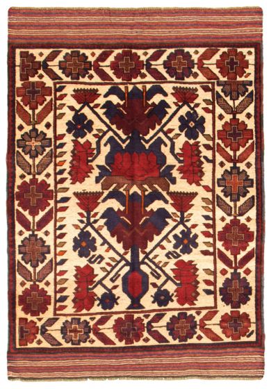 Afghan Tajik Caucasian 4'0" x 5'8" Hand-knotted Wool Rug 