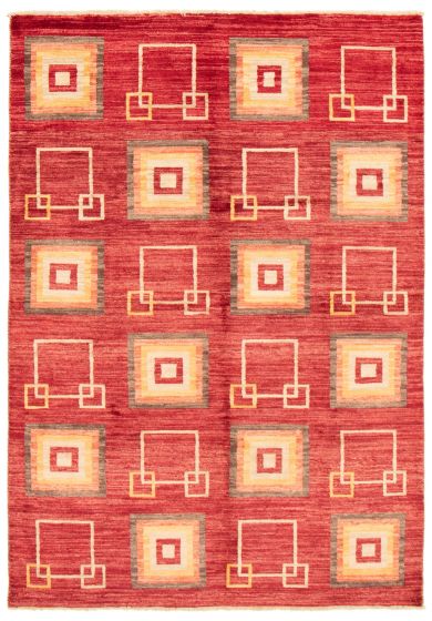 Pakistani Finest Peshawar Ziegler 5'8" x 8'3" Hand-knotted Wool Rug 