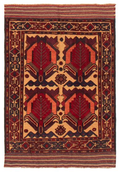 Afghan Tajik Caucasian 4'1" x 5'11" Hand-knotted Wool Rug 