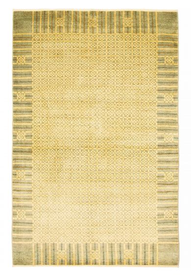Pakistani Finest Peshawar Ziegler 4'1" x 6'3" Hand-knotted Wool Rug 