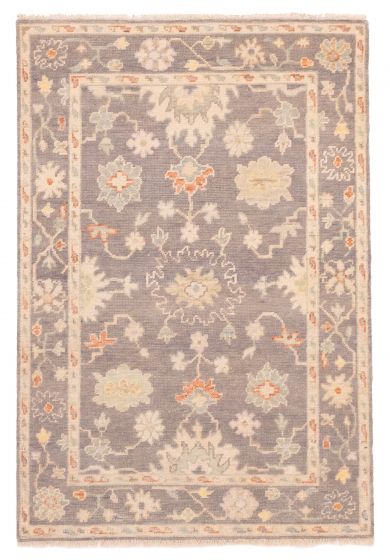 Indian Modern Oushak 4'1" x 5'11" Hand-knotted Wool Rug 