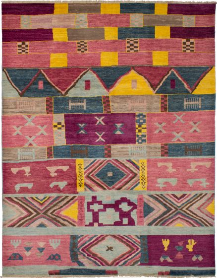 Indian Shalimar 9'5" x 11'10" Hand-knotted Wool Rug 