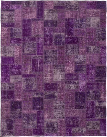 Turkish Color Transition Patchwork 6'11" x 9'9" Hand-knotted Wool Rug 