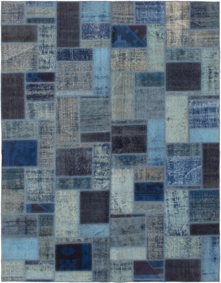 Turkish Color Transition Patchwork 5'8" x 7'10" Hand-knotted Wool Rug 