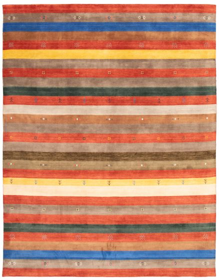 Indo Gabbeh 9'3" x 11'11" Hand Loomed Wool Rug 
