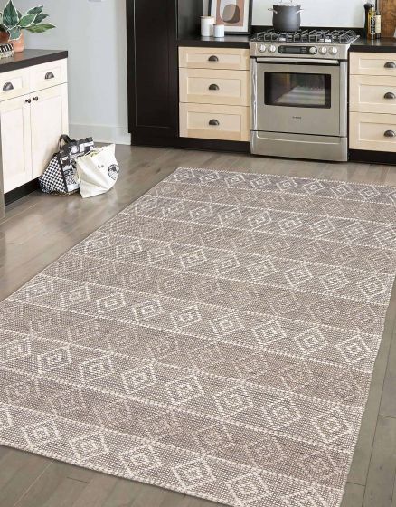 Indian Sienna 5'1" x 8'6" Braid weave Wool Rug 