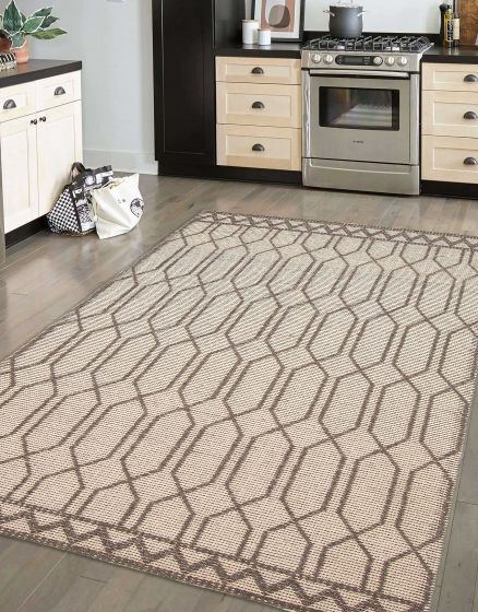 Indian Sienna 5'0" x 8'0" Braided Weave Wool Rug 