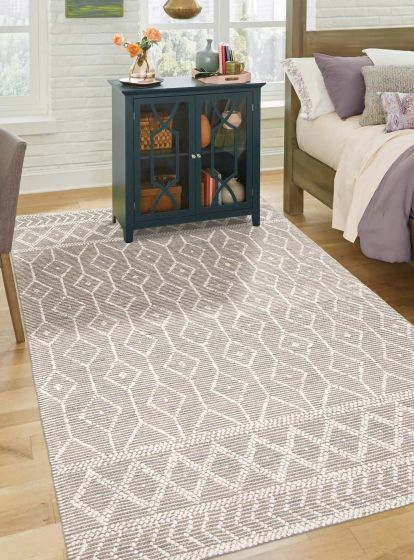 Indian Sienna 5'0" x 7'10" Braid weave Wool Rug 