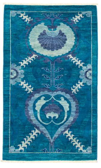 Pakistani Lahore Finest Collection 3'1" x 5'2" Hand-knotted Wool Rug 