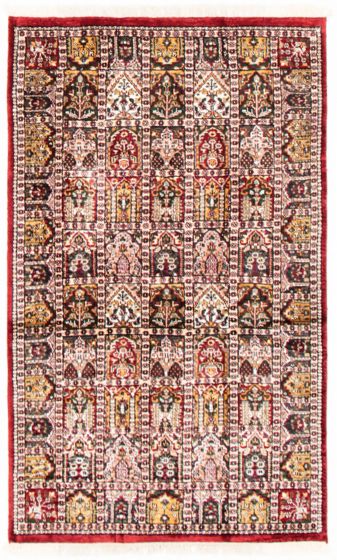 Indian Kashmir 4'0" x 6'6" Hand-knotted Silk Rug 