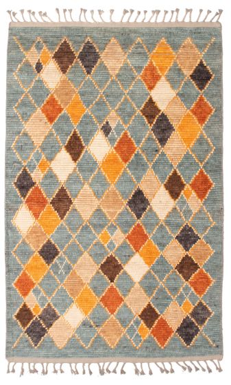 Indian Tangier 4'10" x 8'0" Hand-knotted Wool Rug 