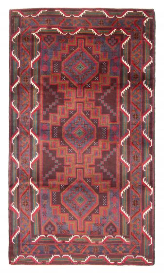 Afghan Teimani 3'9" x 7'1" Hand-knotted Wool Rug 