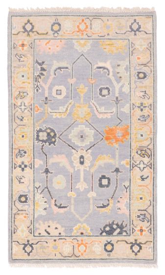 Indian Modern Oushak 3'0" x 5'1" Hand-knotted Wool Rug 
