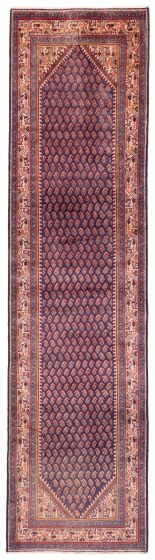 Persian Style 3'5" x 13'5" Hand-knotted Wool Runner Rug 