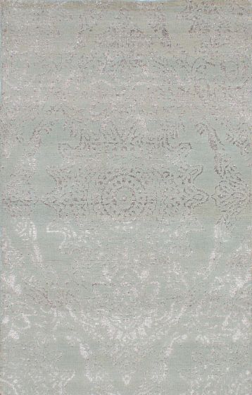 Indian La Seda 5'0" x 7'11" Hand-knotted Silk, Wool Rug 