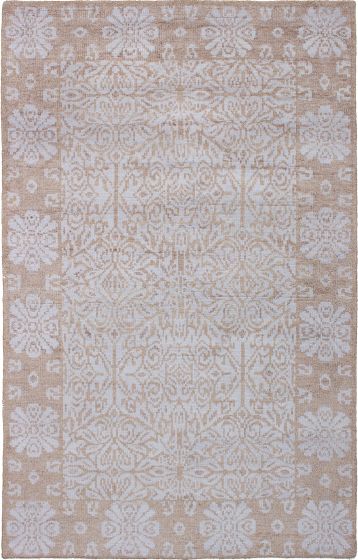 Indian La Seda 5'0" x 7'10" Hand-knotted Bamboo Silk Rug 
