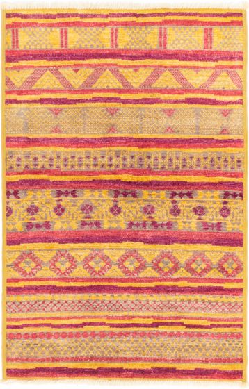 Indian Shalimar 4'1" x 6'2" Hand-knotted Wool Rug 