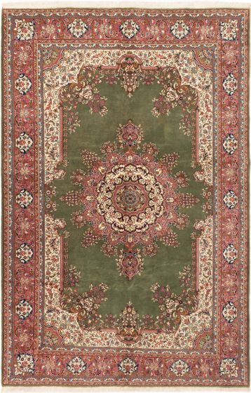 Turkish Anatolian 7'0" x 10'7" Hand-knotted Wool Dark Green Rug