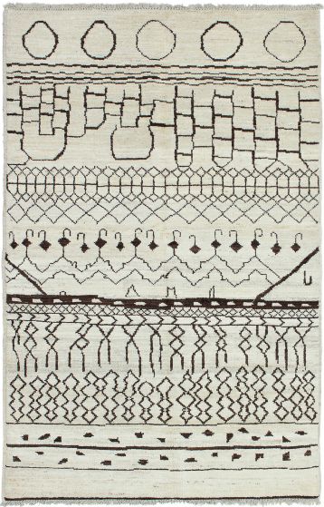 Indian Tangier 5'2" x 8'0" Hand-knotted Wool Rug 