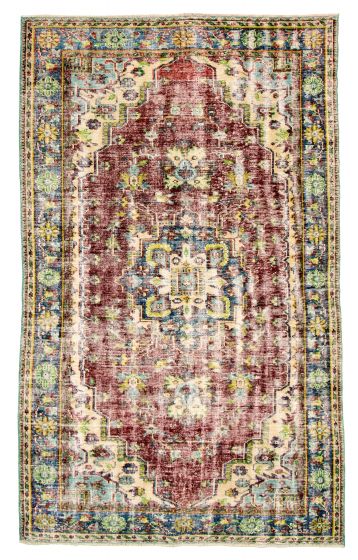 Turkish Antalya Vintage 6'3" x 10'6" Hand-knotted Wool Rug 