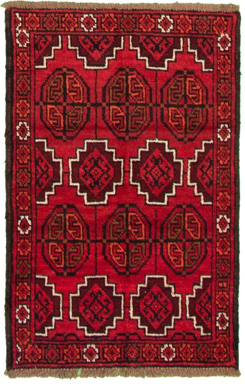 Afghan Akhjah 3'3" x 5'1" Hand-knotted Wool Rug 