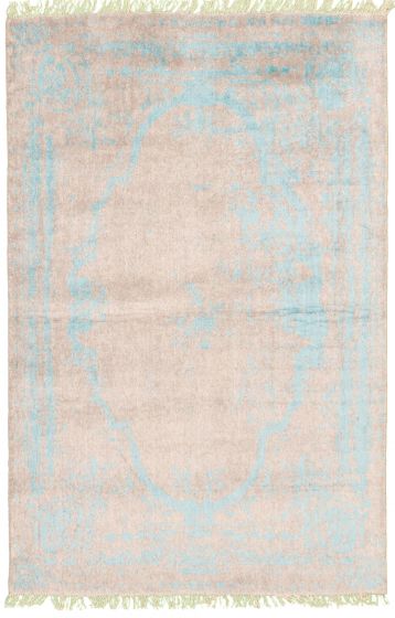 Indian La Seda 3'11" x 5'11" Hand-knotted Silk Rug 