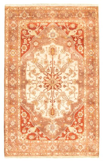 Indian Finest Agra Jaipur 5'5" x 8'7" Hand-knotted Wool Rug 