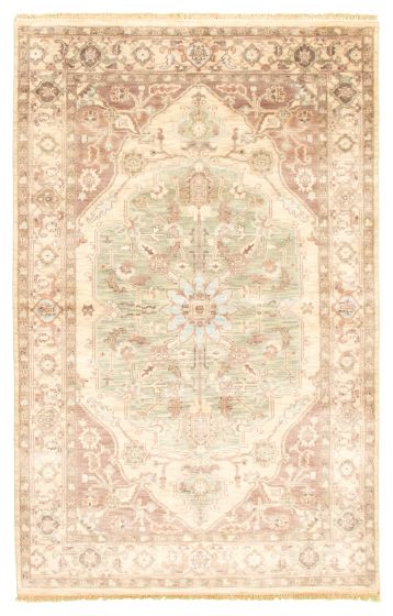Indian Finest Agra Jaipur 5'7" x 8'8" Hand-knotted Wool Rug 