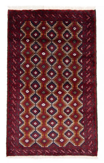 Afghan Royal Baluch 3'2" x 5'2" Hand-knotted Wool Rug 