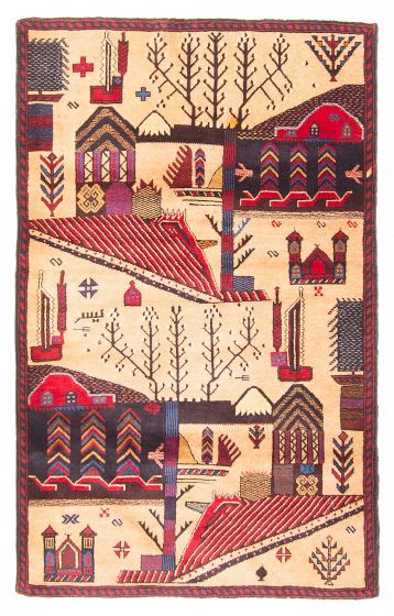 Tapis teimani 2'10" x 4'8" en laine