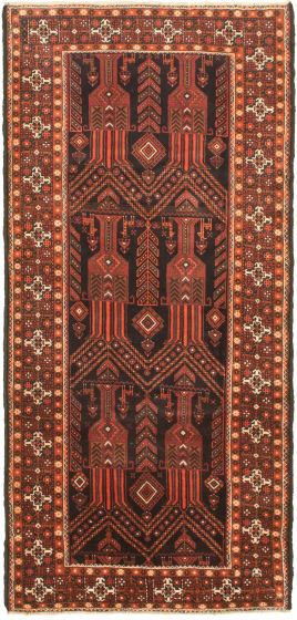 Persian Style 4'3" x 9'5" Hand-knotted Wool Rug 