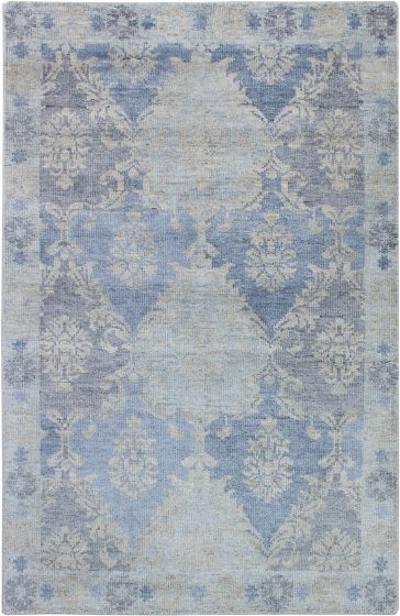Indian Jules Oushak 5'0" x 7'10" Hand-knotted Silk Rug 