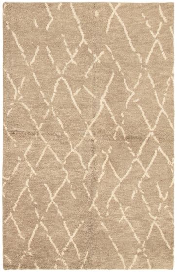 Indian Arlequin 5'1" x 8'0" Hand-knotted Wool Rug 
