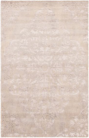 Indian La Seda 5'1" x 7'10" Hand-knotted Wool & Silk Rug 