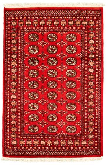 Pakistani Finest Peshawar Bokhara 4'1" x 6'2" Hand-knotted Wool Rug 