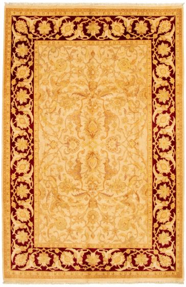Pakistani Double Knot 6'1" x 9'1" Hand-knotted Wool Rug 