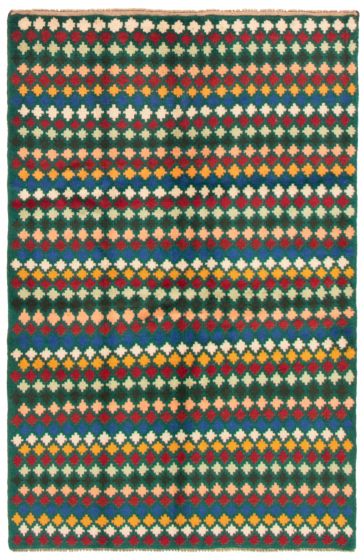 Afghan Baluch 3'11" x 6'0" Hand-knotted Wool Dark Green Rug