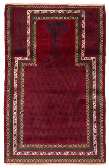 Afghan Teimani 3'1" x 4'10" Hand-knotted Wool Rug 