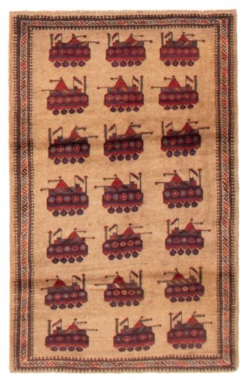 Afghan Rare War 2'11" x 4'6" Hand-knotted Wool Rug 