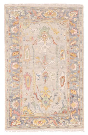Indian Modern Oushak 3'7" x 5'7" Hand-knotted Wool Rug 