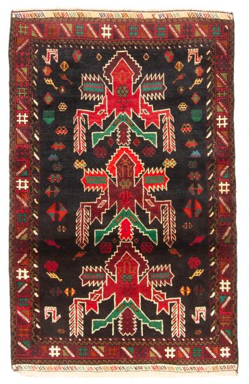 Afghan Teimani 2'10" x 4'7" Hand-knotted Wool Rug 