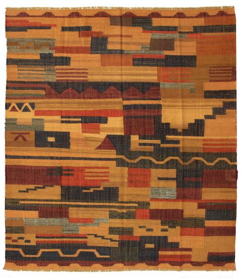 Turkish Sundance 8'2" x 9'4" Flat-Weave Wool Kilim 