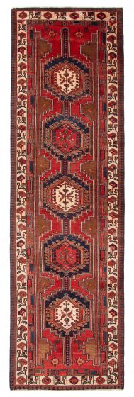 Persian Style 3'5" x 11'4" Hand-knotted Wool Runner Rug 
