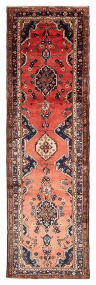 Persian Style 3'2" x 10'6" Hand-knotted Wool Runner Rug 