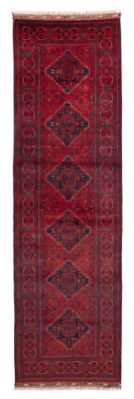 Afghan Finest Khal Mohammadi 2'9" x 9'11" Hand-knotted Wool Runner Rug 